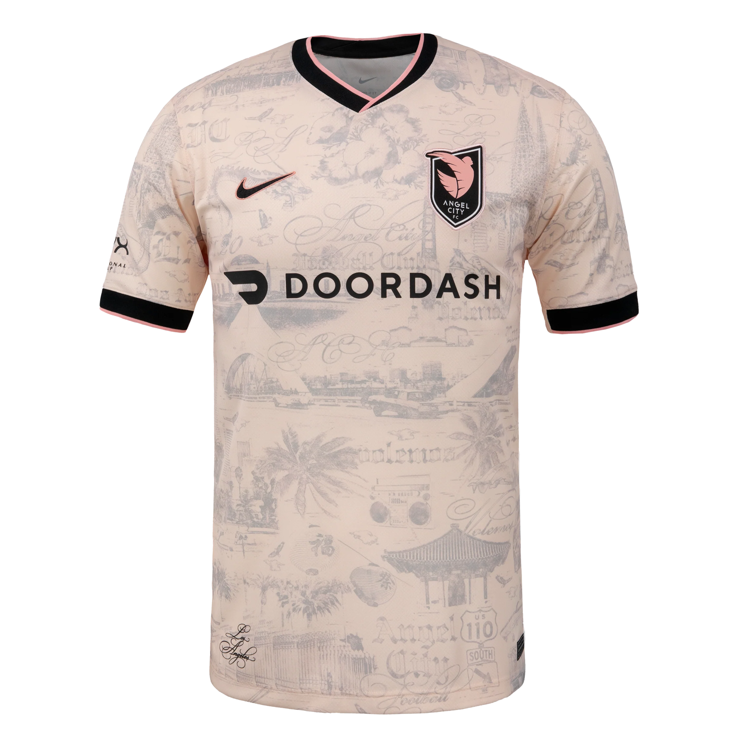 2025 Unisex Angel City FC Nike Light Pink Los Angeles Secondary Replica Customizable Jersey