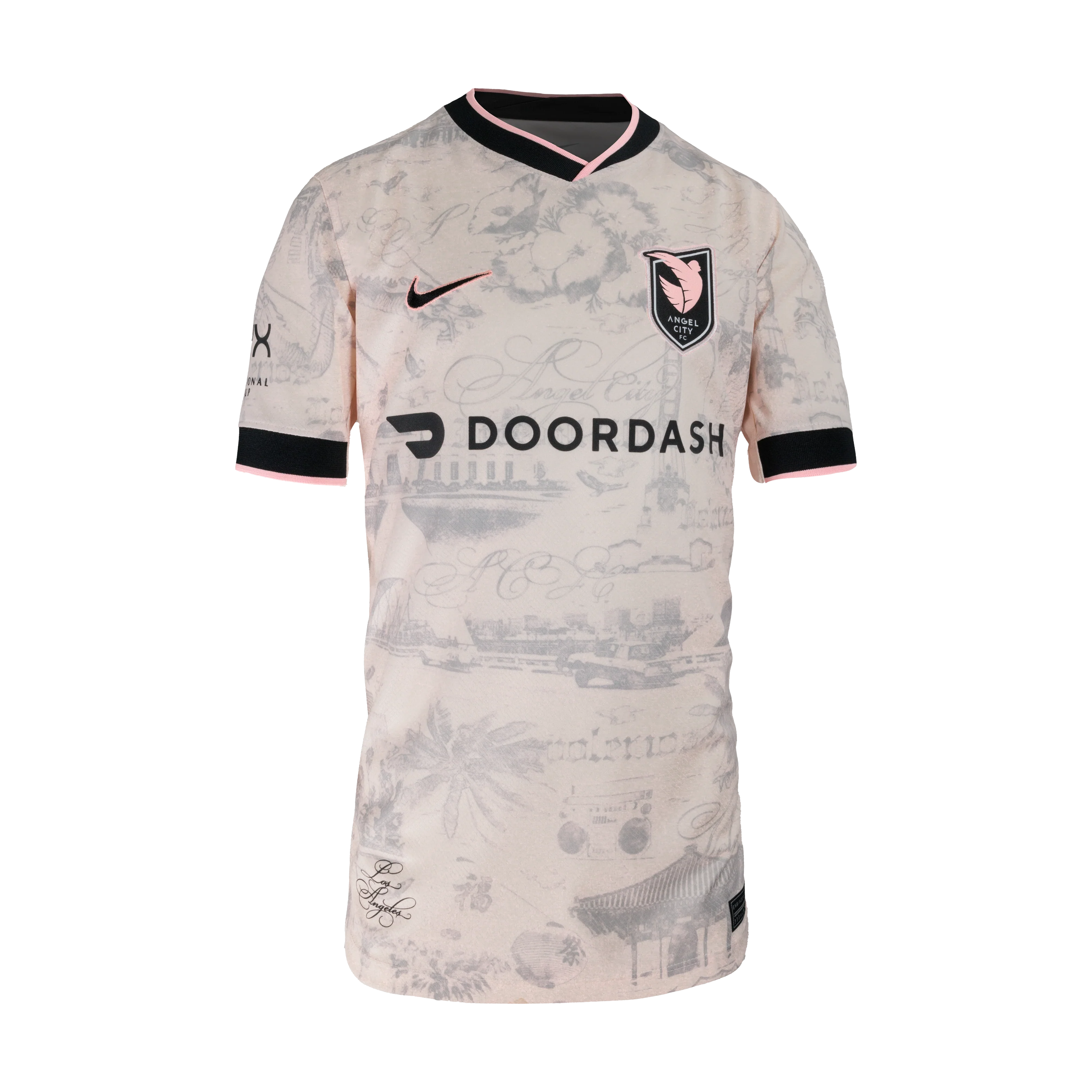 2025 Youth Angel City FC Nike Light Pink Los Angeles Secondary Replica Customizable Jersey - Image 3