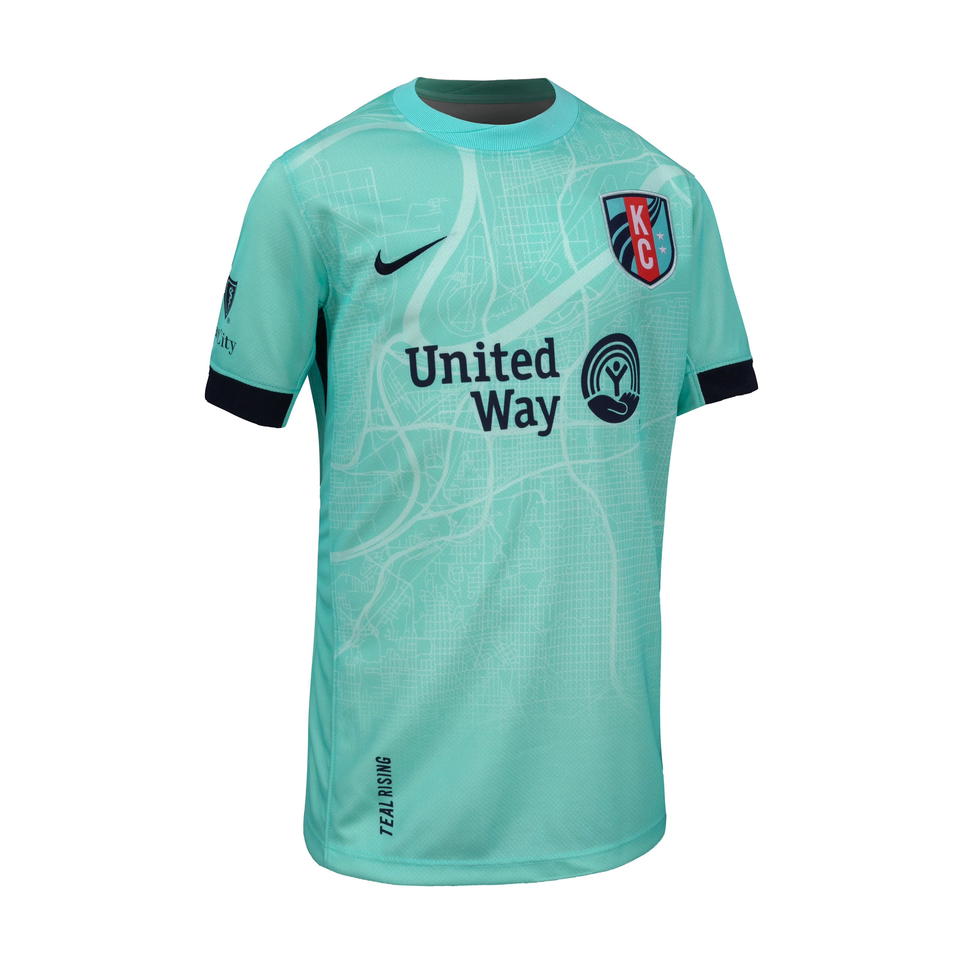 2025 Youth KC Current Nike Teal Secondary Replica Customizable Jersey - Image 4