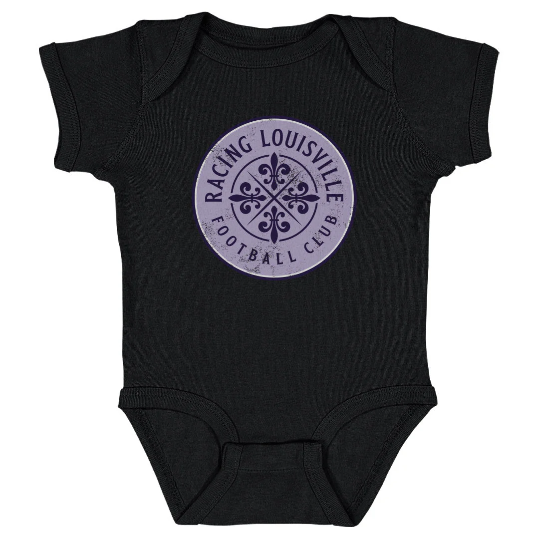 Infant Racing Louisville Black Vintage Primary Logo Onesie