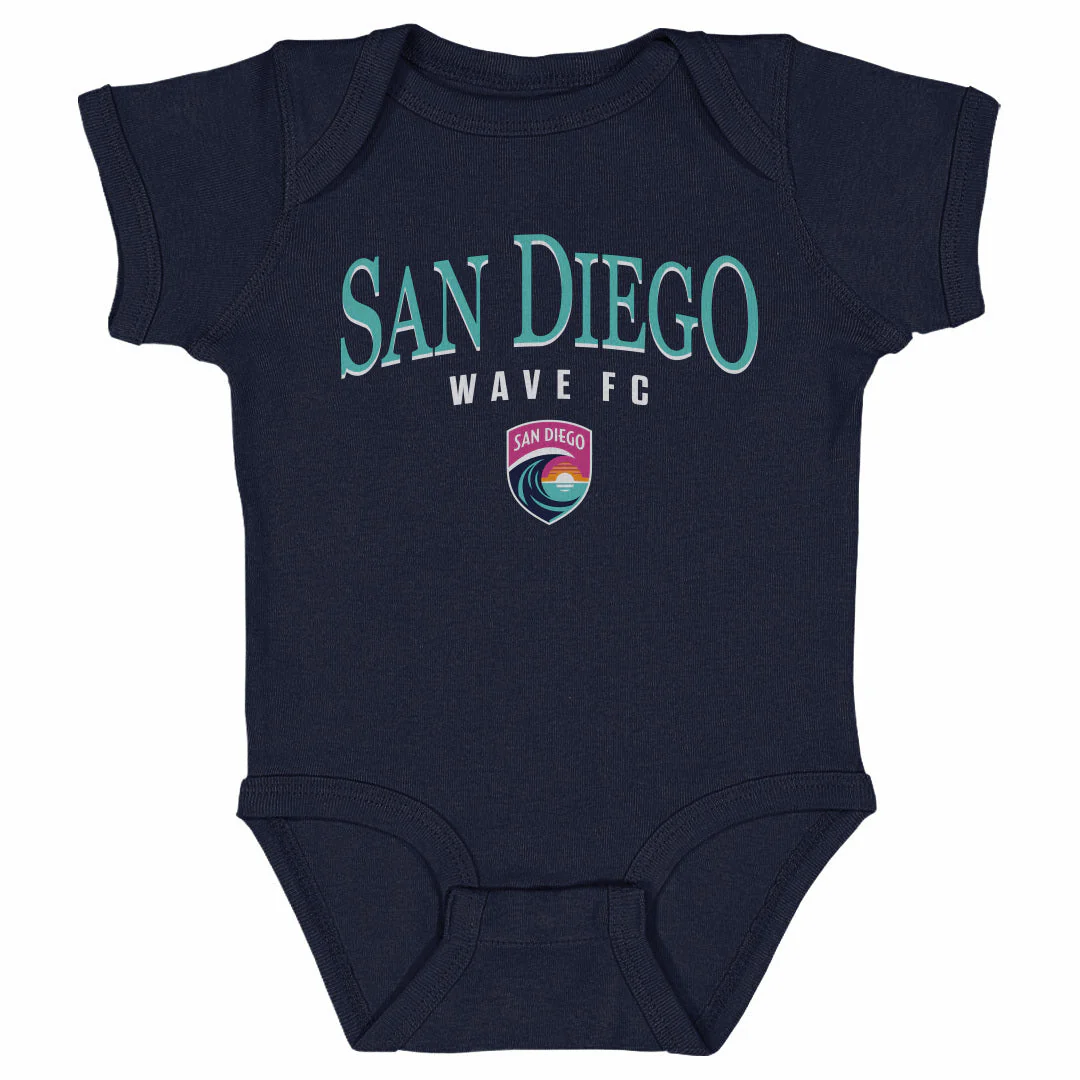 Infant San Diego Wave Navy Arched Wordmark Onesie