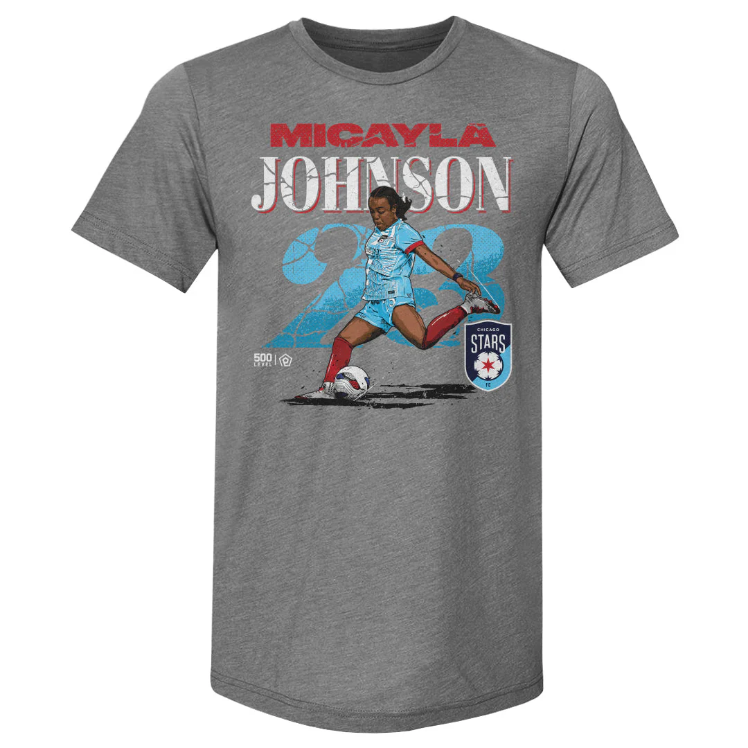 Unisex Chicago Stars Micayla Johnson Cracked Number Premium Tee - Image 2