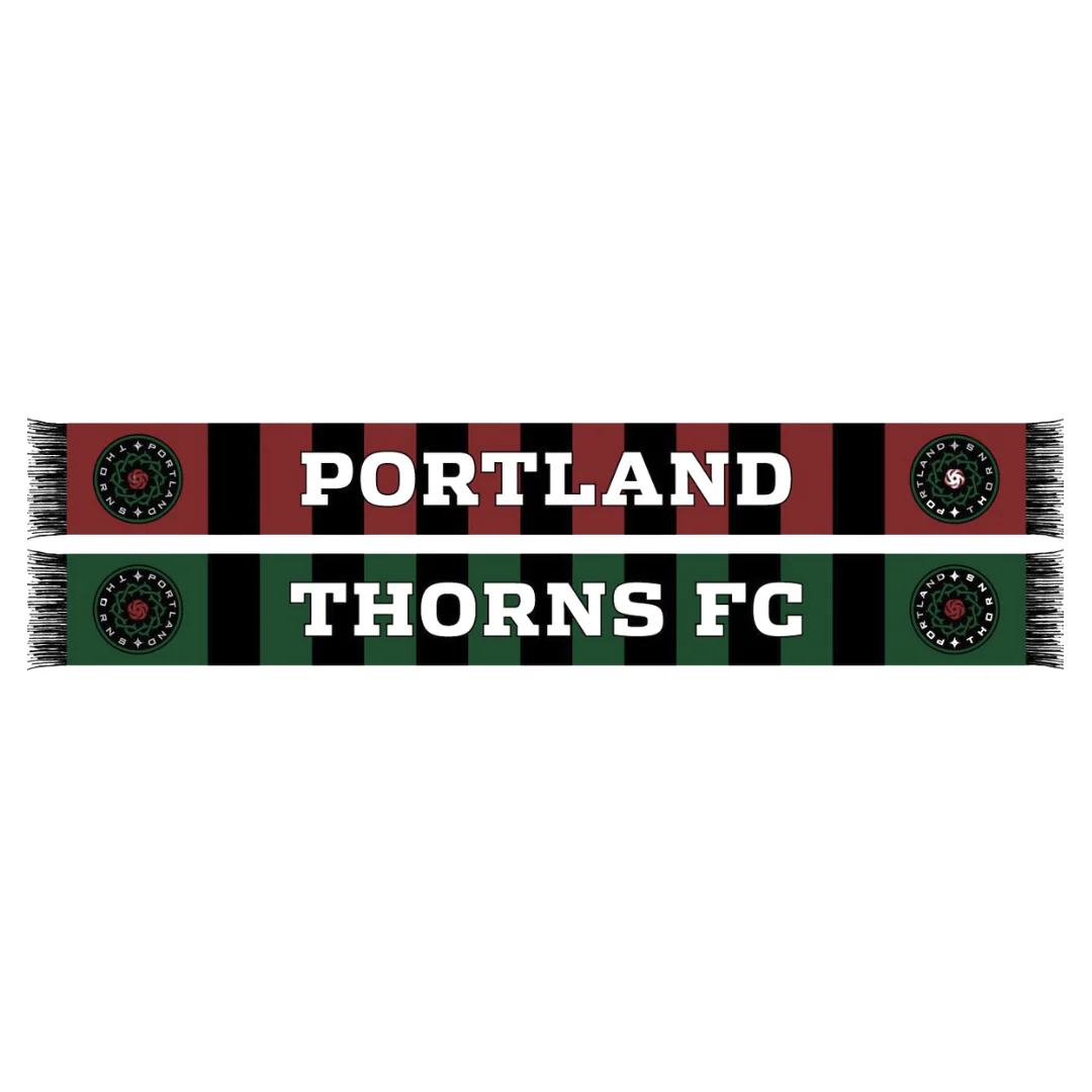 Portland Thorns Red & Green Bar Knit Scarf