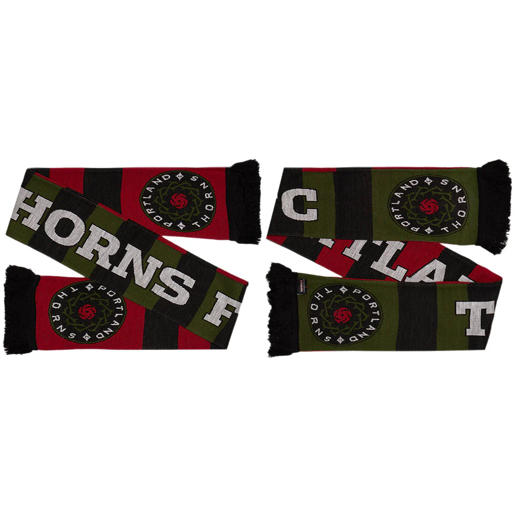 Portland Thorns Red & Green Bar Knit Scarf - Image 2