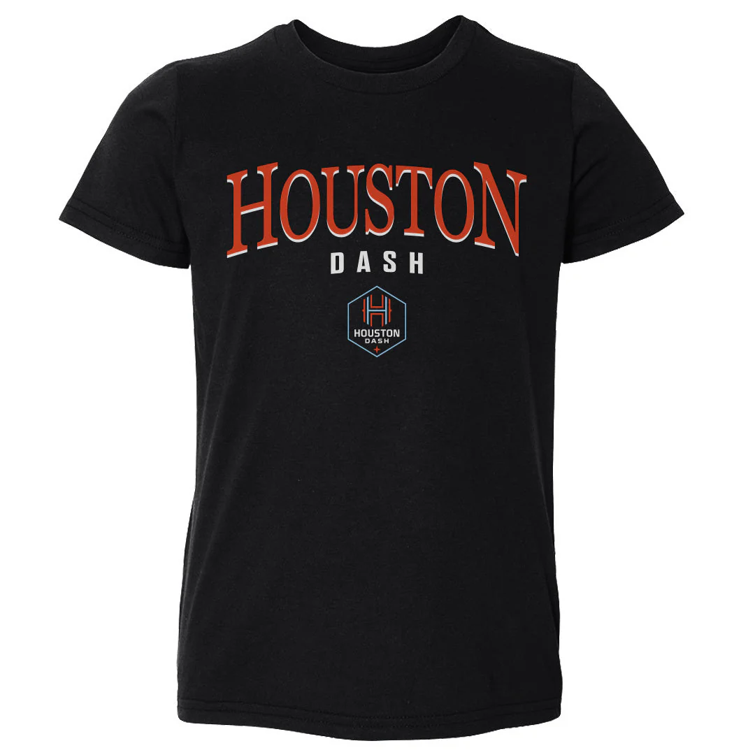 Toddler Houston Dash Black Arched Wordmark Tee