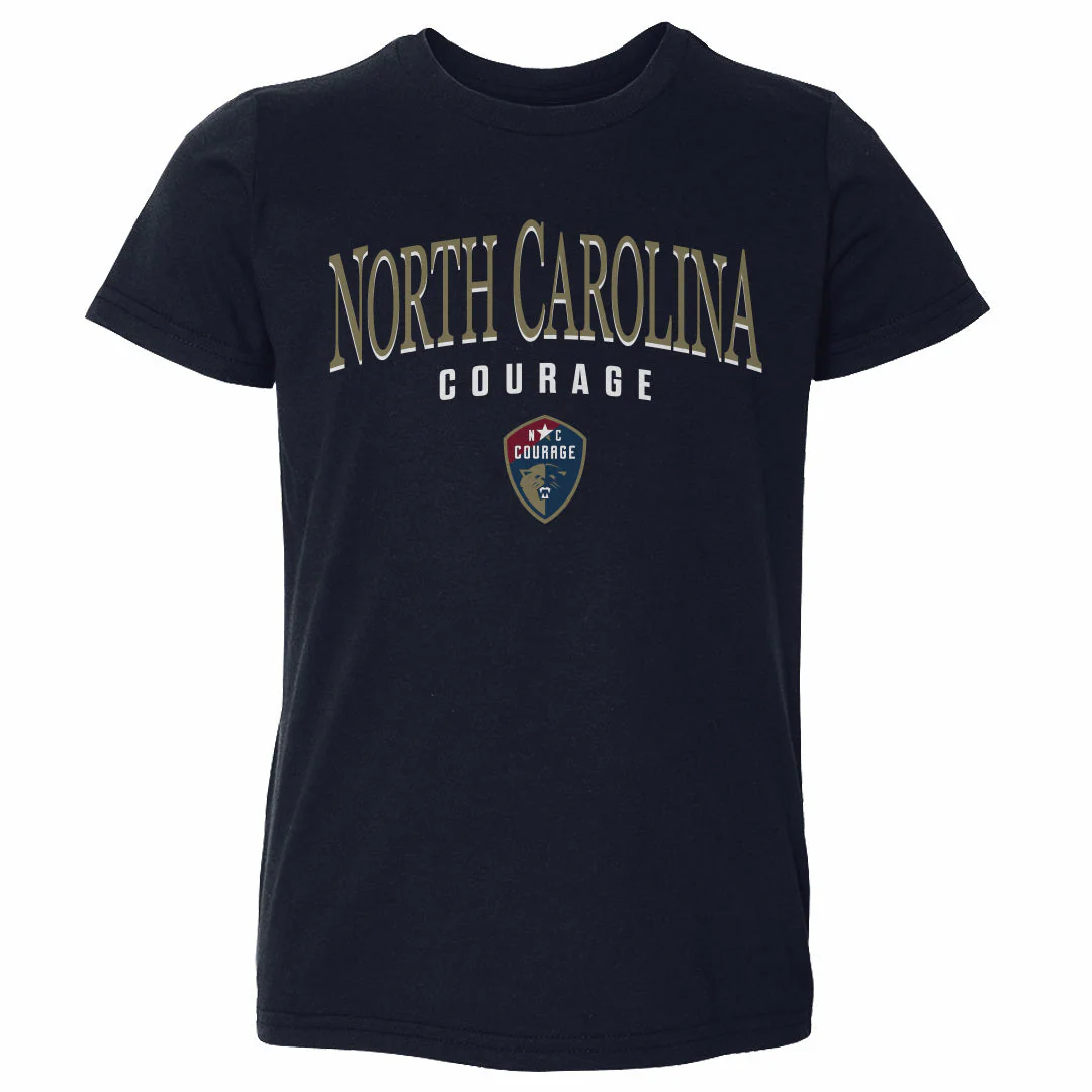 Toddler NC Courage Navy Arched Wordmark Tee