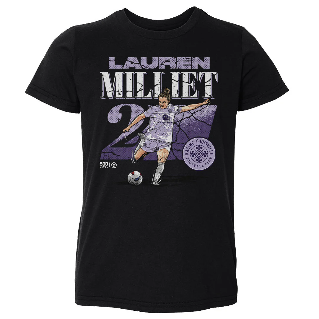 Toddler Racing Louisville Black Lauren Milliet Cracked Number Tee