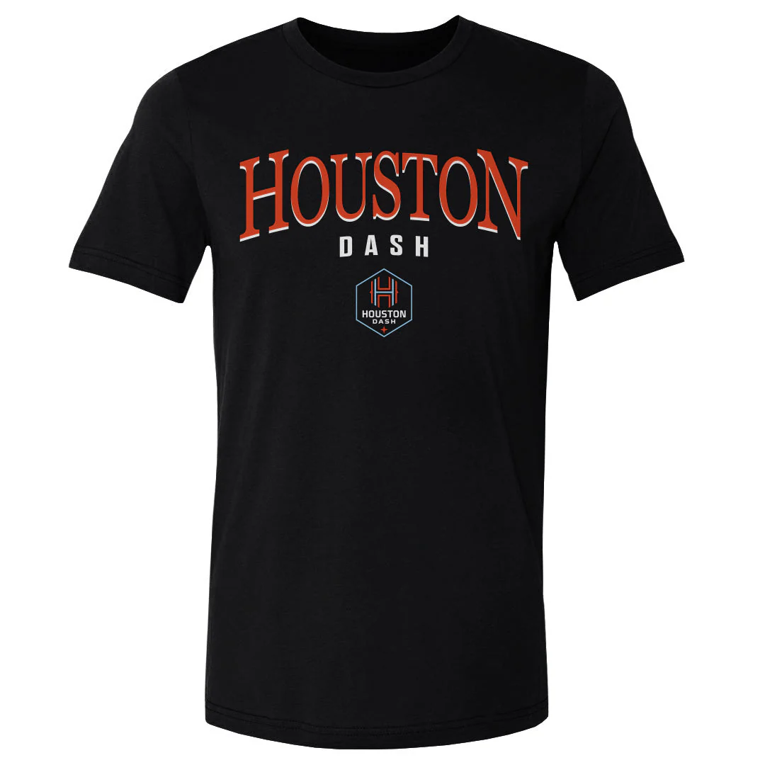 Unisex Houston Dash Black Arched Wordmark Tee