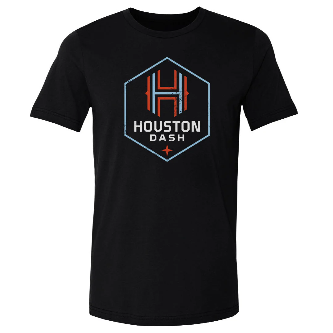 Unisex Houston Dash Black Vintage Primary Logo Tee