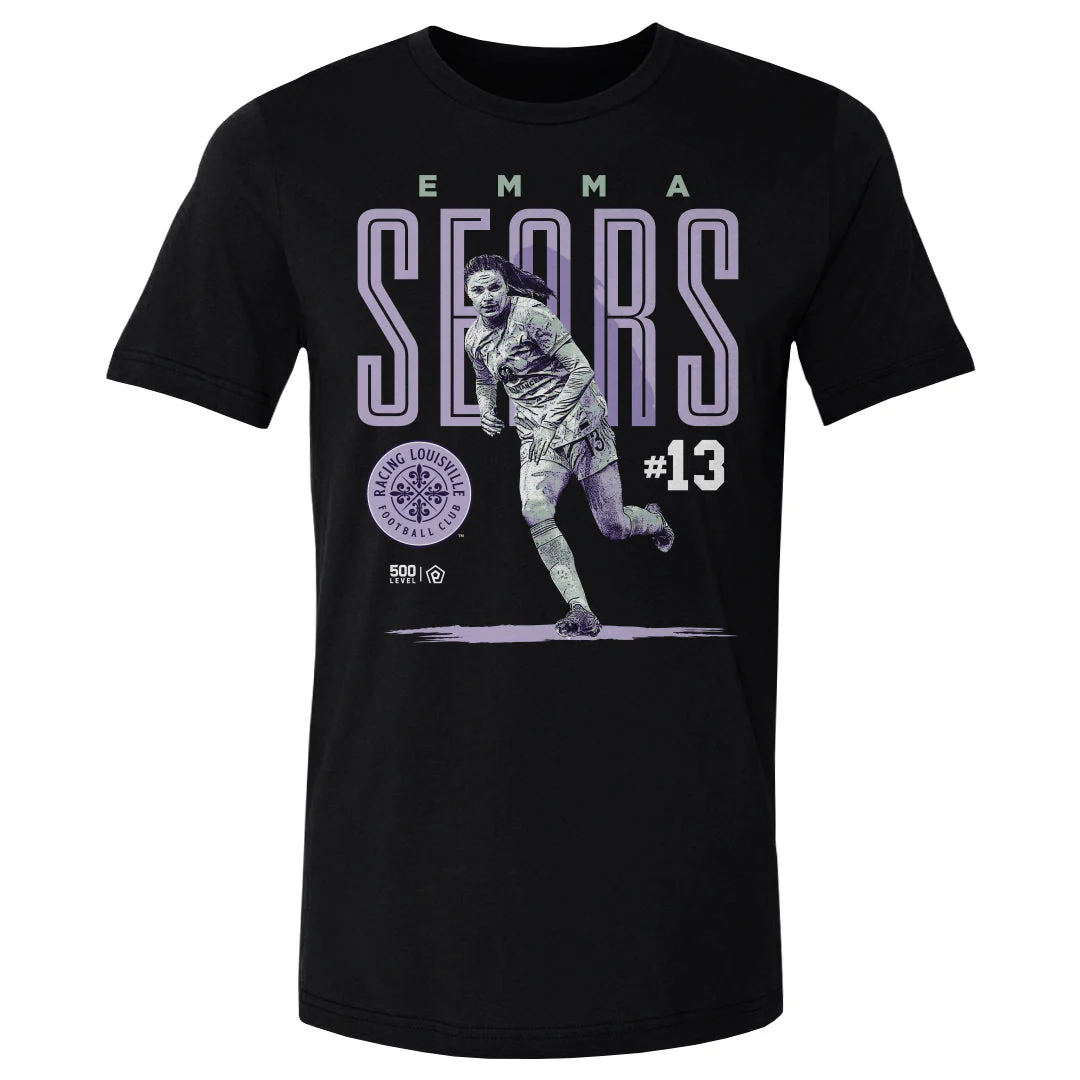 Unisex Racing Louisville Black Emma Sears Bitmap Tee