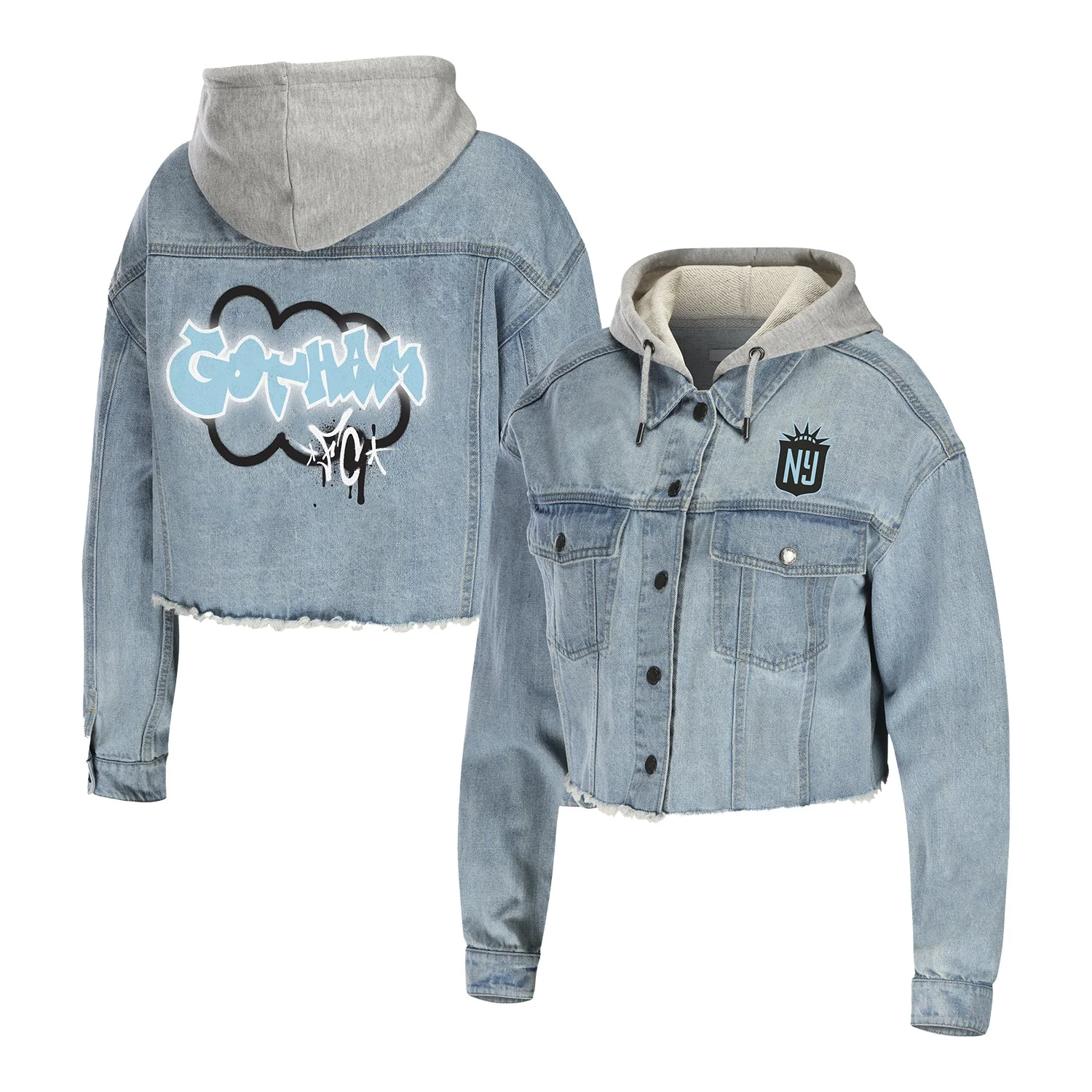 Women's NJ/NY Gotham FC WEAR Cropped Denim Jacket