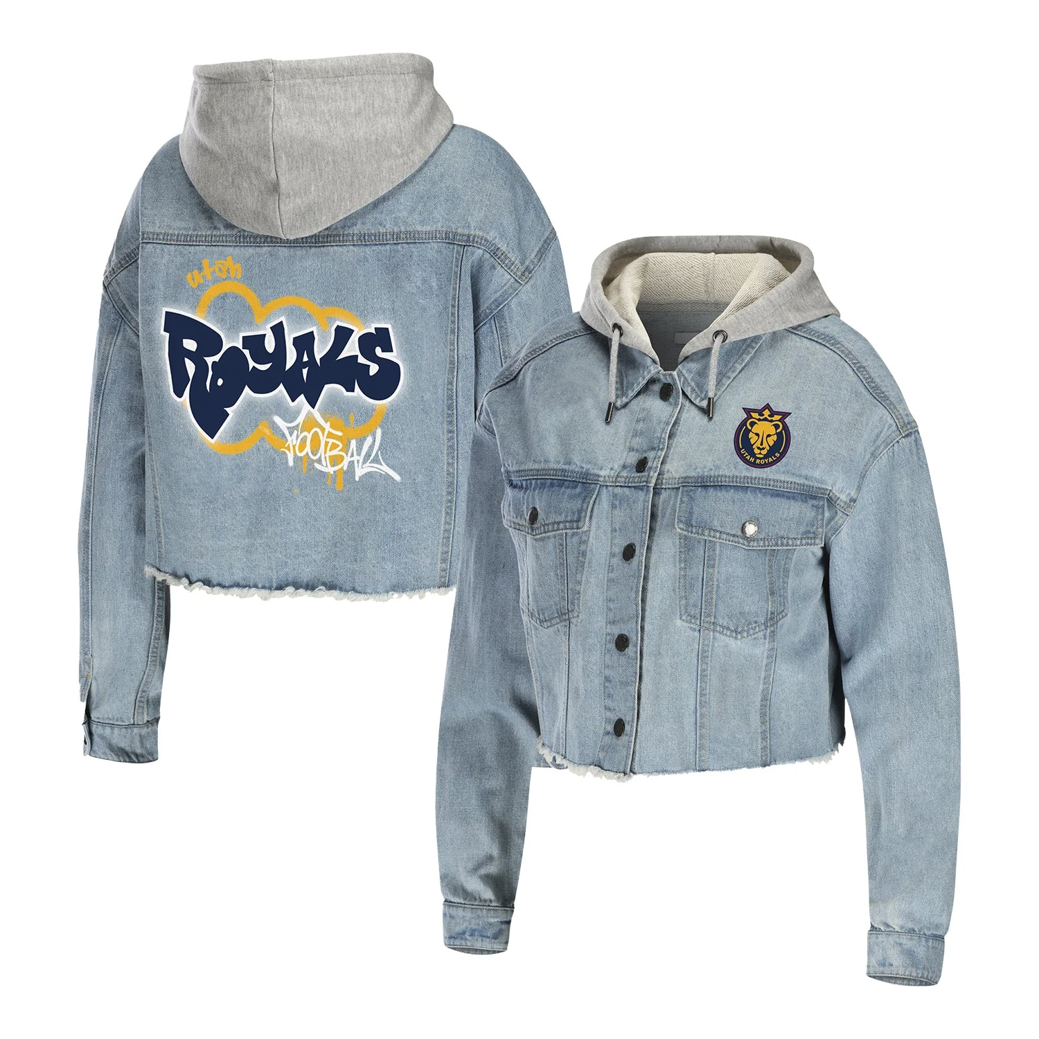 Women's Utah Royals WEAR Cropped Denim Jacket
