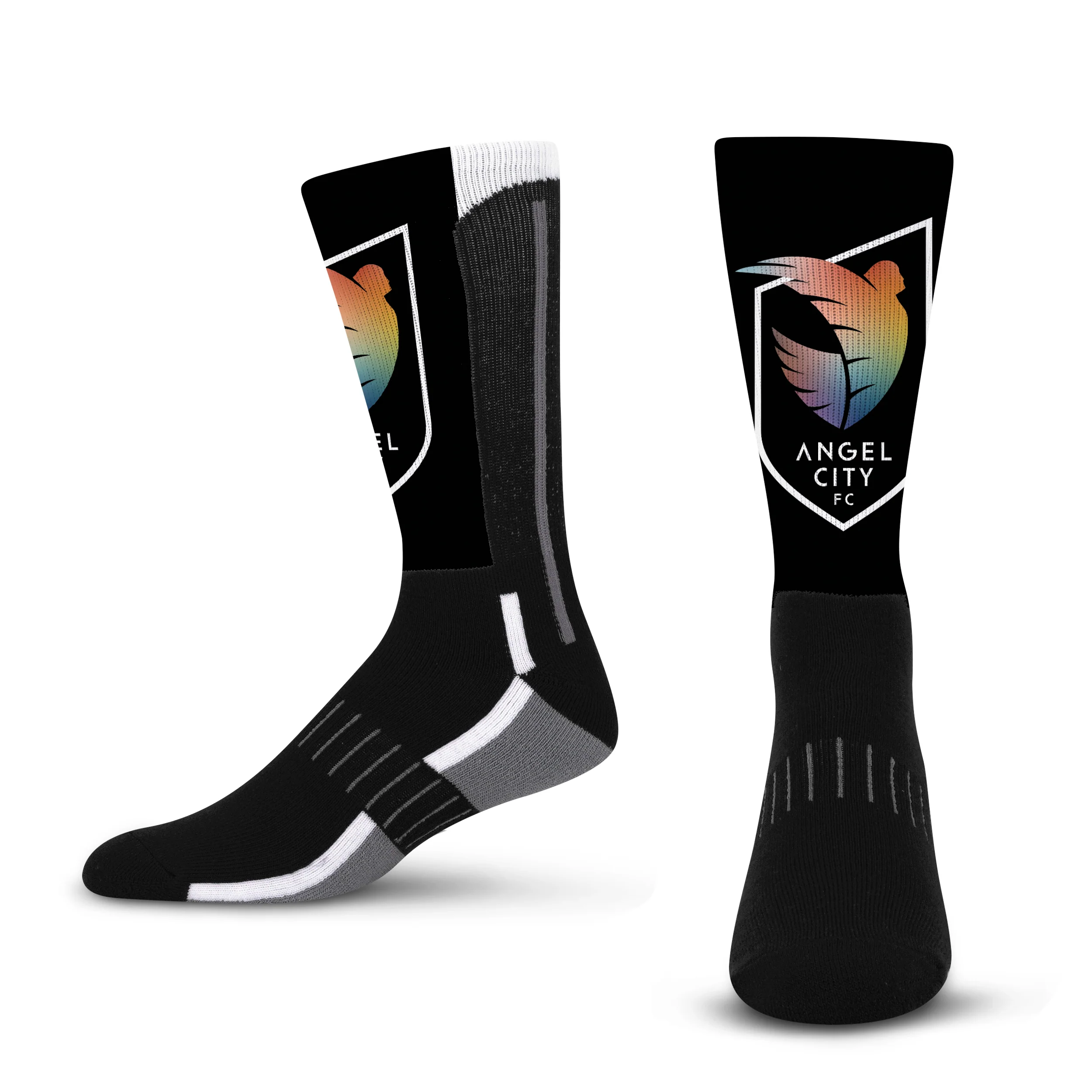 Youth Angel City FC Black Phenom Curve 2025 Pride Socks