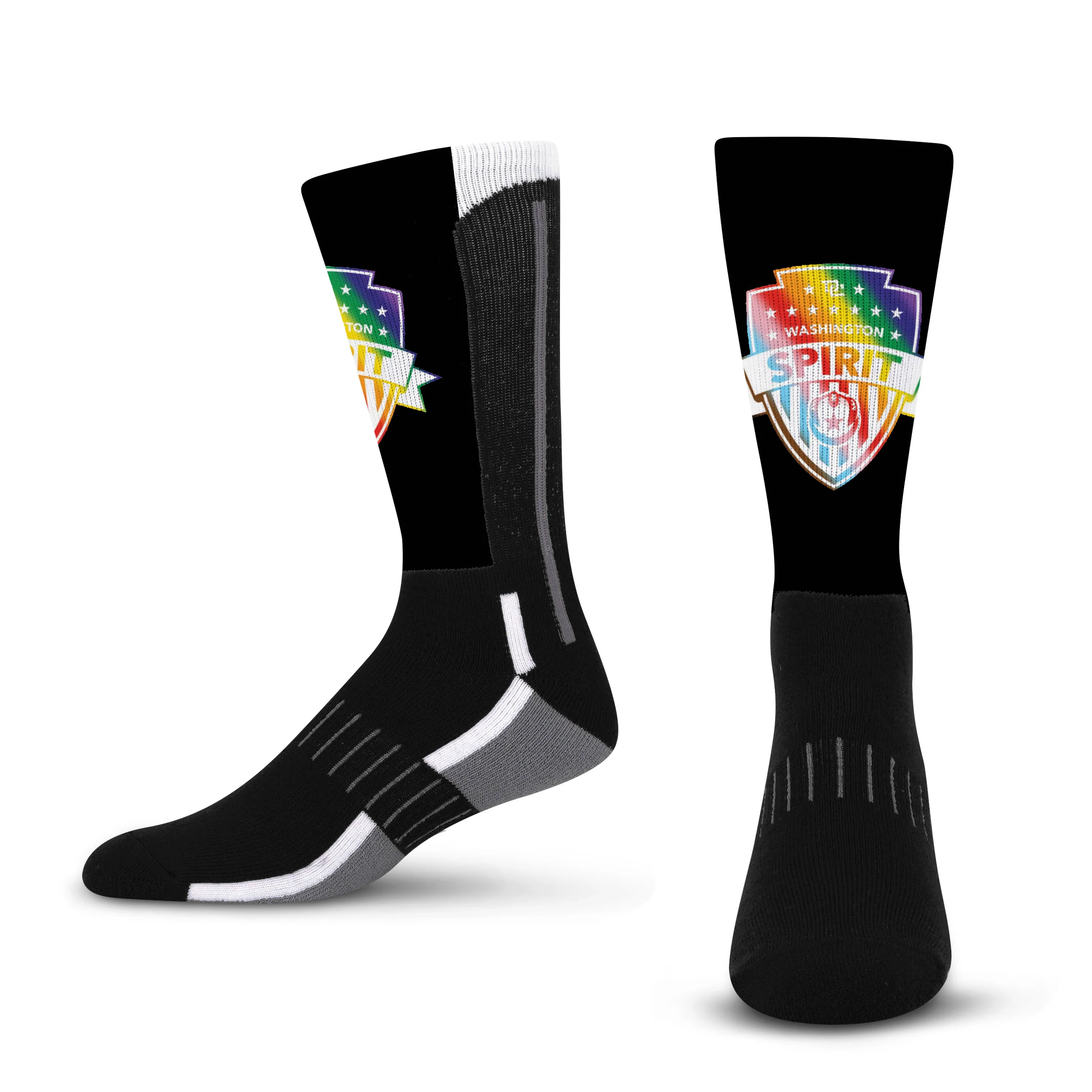 Youth Washington Spirit Black Phenom Curve 2025 Pride Socks