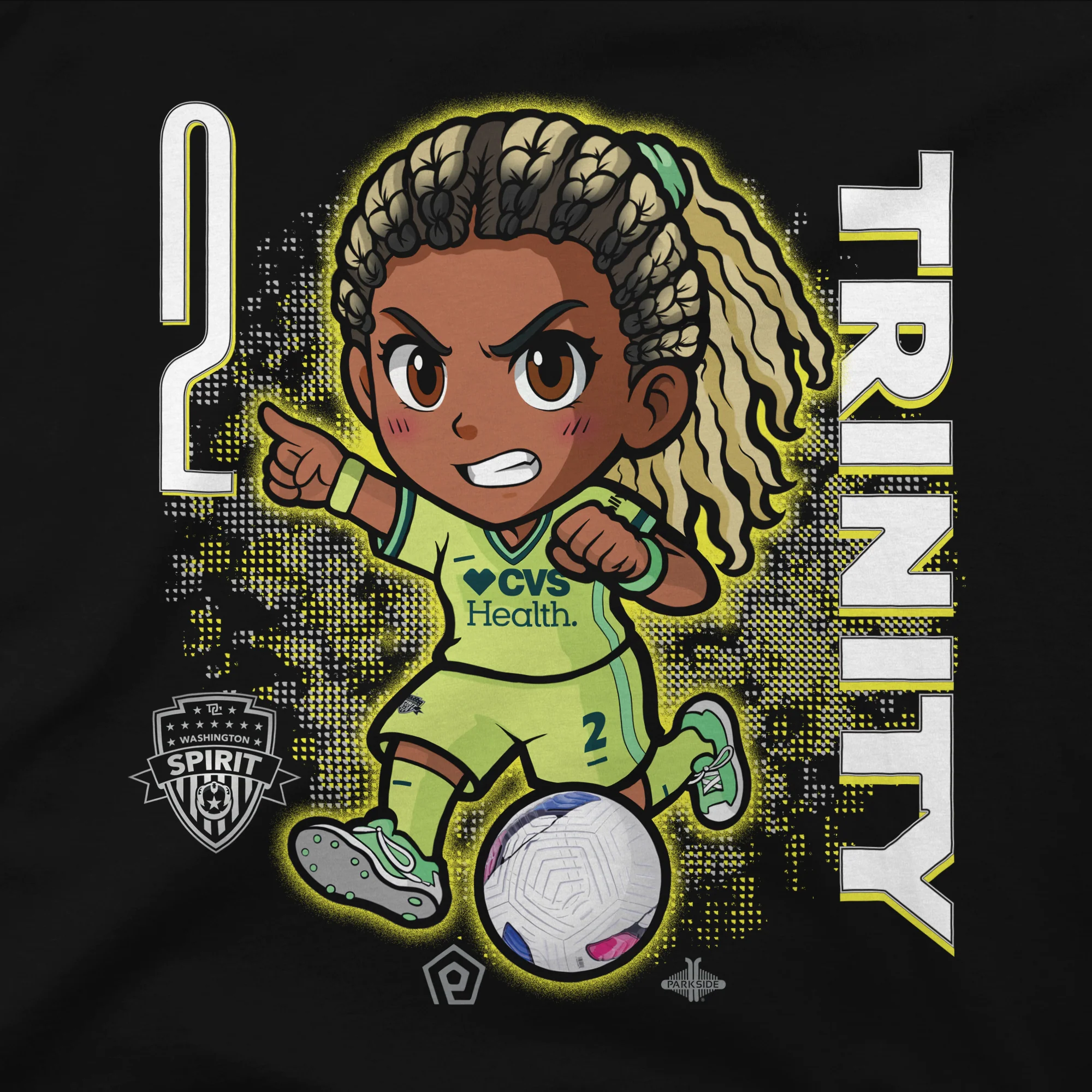Unisex Washington Spirit Trinity Rodman Chibi Tee - Image 3